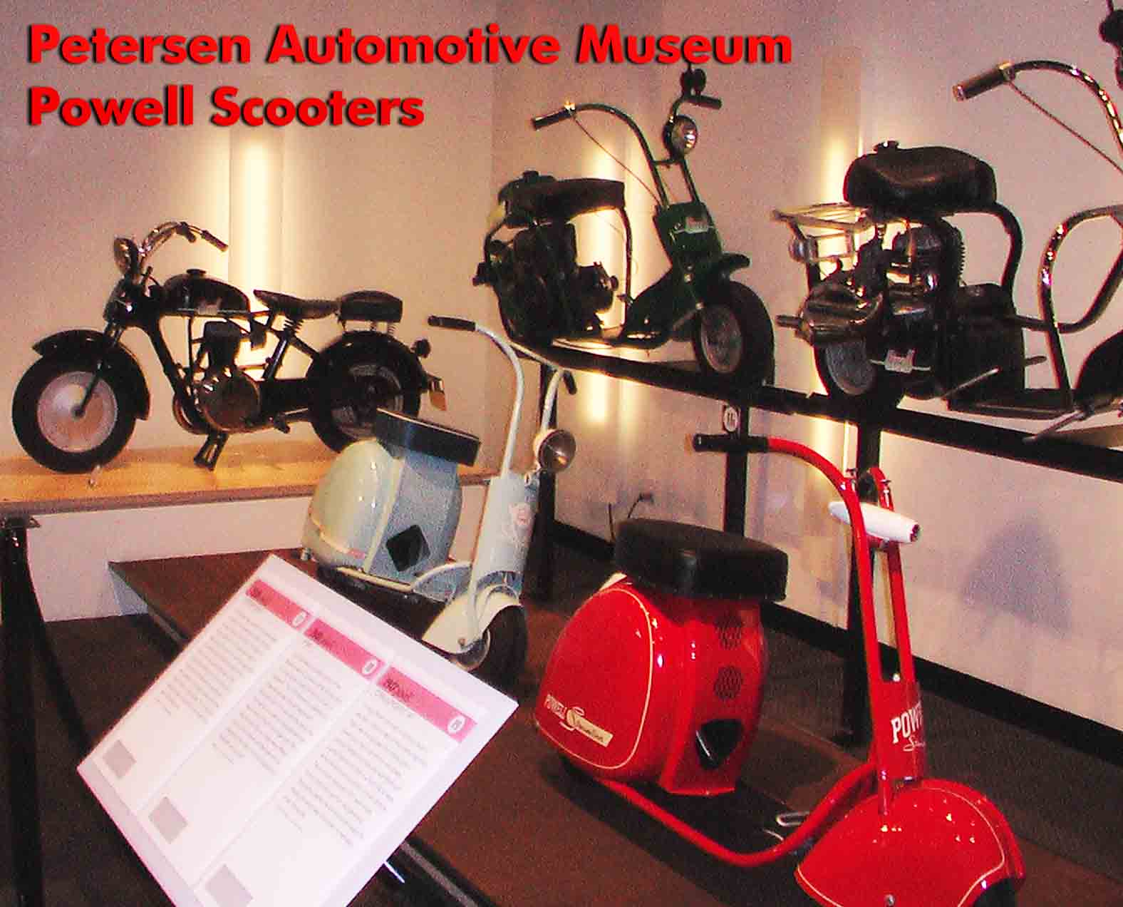 Powell Scooters display at the Petersen Automotive Museum Scooter Exhibit