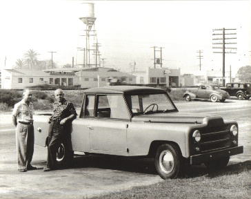 Brad's father and uncle, with their Powell Sportwagon in 1954
